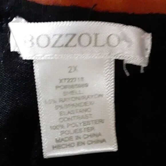 Bozzolo size 2X black shirt bottom half sheer with button embelishment * - Picture 5 of 9